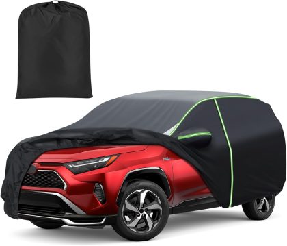 Blshwez 5-Layer Waterproof Car Cover for Lexus RX350, 2008-2023, UV Protection, Custom Fit with Driver Door Zipper