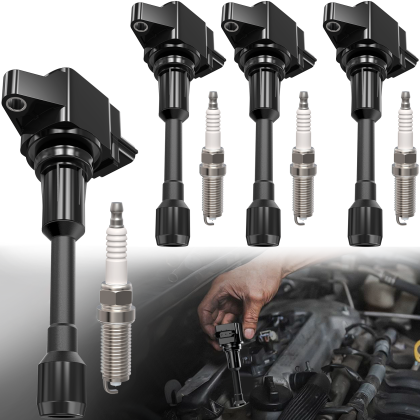 Blshwez Set Of 4 UF549 Ignition Coil Pack and 9029 Spark Plug Compatible with 2007-2019 Nissan Sentra Versa Altima Cube Rogue NV200 Infiniti FX50 M56 QX60 1.6L 1.8L 2.0L 2.5L L4 C1696 5C1753